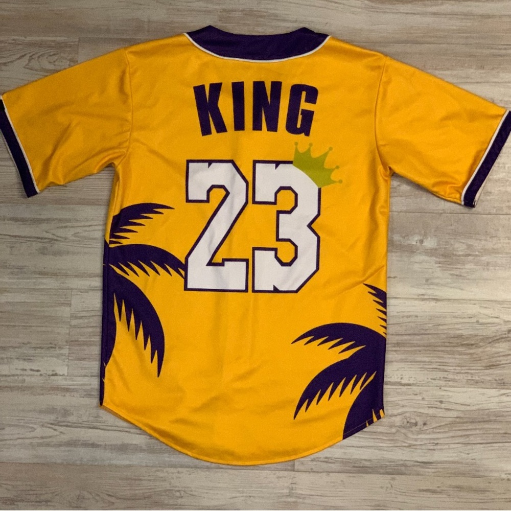 Phyle LeBron James #23 King Of Los Angeles LA Lakers Button Up Jersey